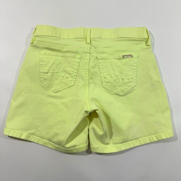 Lilly Pulitzer South Ocean Shorts Neon Yellow Green Denim - Picture 2 of 7
